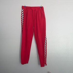 Red Checkered Striped sweatpants - Rue21